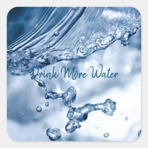 Sticker Carré Boire Plus D'Eau / Motivation / Style de vie sain