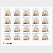 Sticker Carré Bois Animaux Végétation Champignons Baby shower (Feuille)