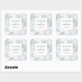 Sticker Carré Bois blanc argenté fleurit do-it-yourself Merci (Feuille)