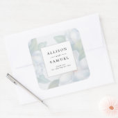 Sticker Carré Bois blanc argenté fleurit do-it-yourself Merci (Enveloppe)