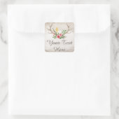 Sticker Carré Bois d'aquarelle fleurie de Bohême (Sac)