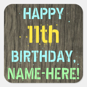 Sticker Carré Bois de Faux, regard peint des textes, 11ème