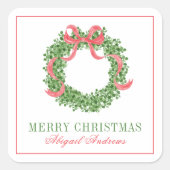 Sticker Carré Bois de Noël Rouge (Devant)