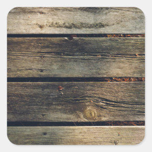 Sticker Carré Bois rustique
