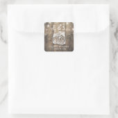 Sticker Carré Bois rustique Mason Jar String éclats mariage Fave (Sac)