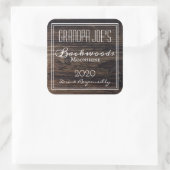 Sticker Carré Bois rustique personnalisé (Sac)