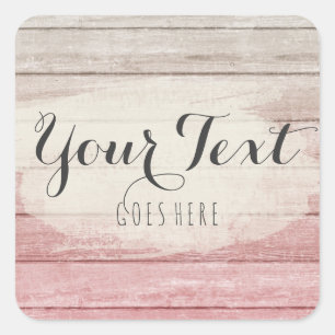 Sticker Carré Bois Rustique Rose Pâle Ombré Shabby Chic Campagna