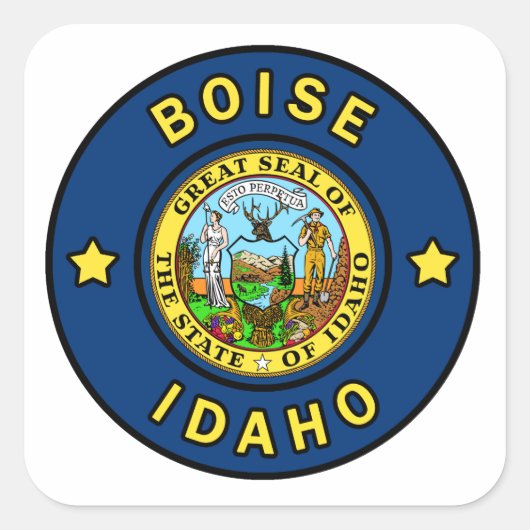 Sticker Carré Boise Idaho (Devant)