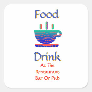 Sticker Carré Boisson alimentaire dans un bar ou pub, tasse de c
