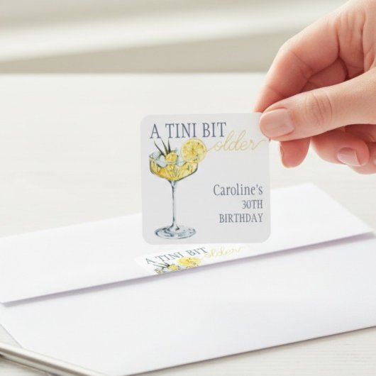 Sticker Carré Boisson au citron Un peu plus âgé 30e anniversaire