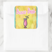 Sticker Carré Boisson rose Bunco Bash (Sac)