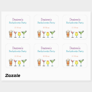 Sticker Carré Boissons fruitées personnalisées pour enterrement