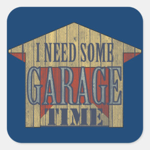 Sticker Carré Boîte à outils de TEMPS de GARAGE