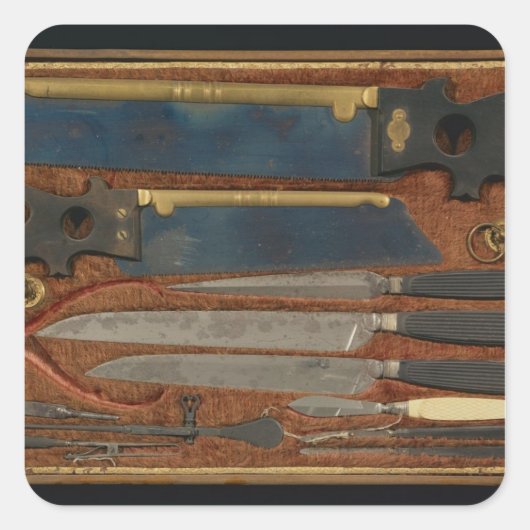 Sticker Carré Boîte d'instruments anatomiques (Devant)