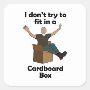 Sticker Carré Boîte en carton qui n'essaie pas de s'intégrer Adi