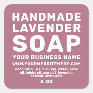 Sticker Carré Boîtier pourpre de savon de lavande artisanale mod