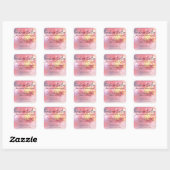Sticker Carré Bokeh rose (Feuille)