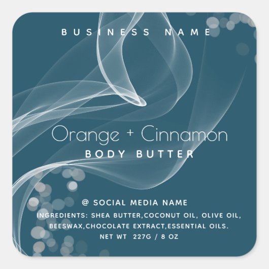 Sticker Carré Bokeh simple ondulé produit de typographie moderne (Devant)