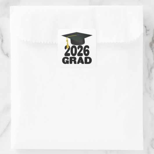 Sticker Carré Bold Class of 2026 Graduation (Sac)