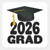 Sticker Carré Bold Class of 2026 Graduation (Devant)