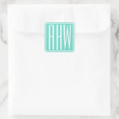 Sticker Carré Bold Modern | White on aqua (Sac)