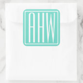 Sticker Carré Bold Modern | White on aqua (Sac)