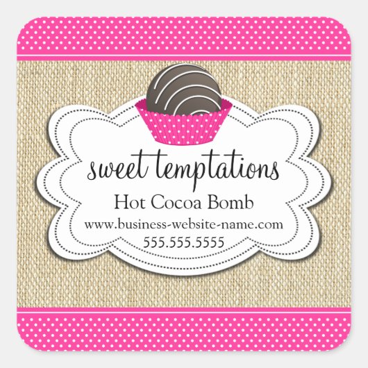 Sticker Carré Bombe au chocolat au cacao chaud (Devant)