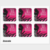 Sticker Carré Bombshell Zebra 30e anniversaire Fuschia (Feuille)