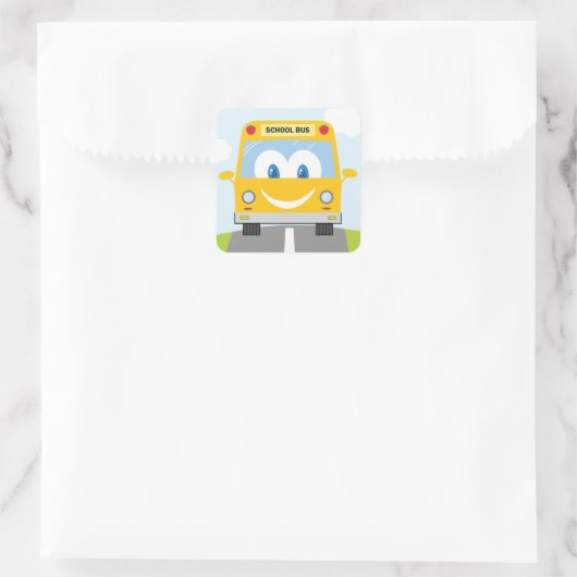 Sticker Carré Bon bus scolaire (Sac)