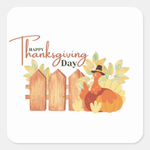 Sticker Carré bon thanksgiving