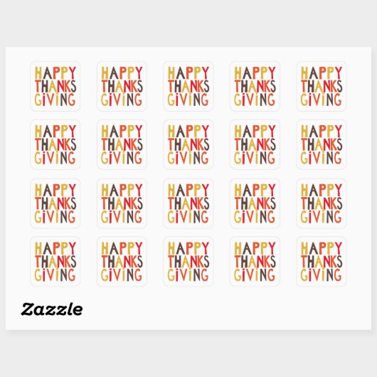 STICKER CARRÉ BON THANKSGIVING ! (Feuille)