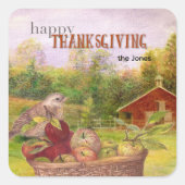 Sticker Carré Bon thanksgiving Apple Harvest (Devant)