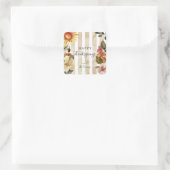 Sticker Carré Bon thanksgiving Automne Fleurs d'aquarelle d'auto (Sac)