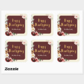 Sticker Carré Bon thanksgiving Fleurs et Figues d'automne (Feuille)