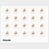 Sticker Carré Bon thanksgiving floral (Feuille)