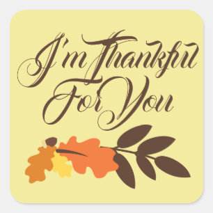 Sticker Carré bon thanksgiving Je vous remercie