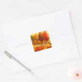 Sticker Carré Bon thanksgiving. Paysage d'automne (Enveloppe)