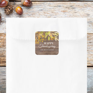 Sticker Carré Bon thanksgiving rustique