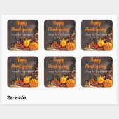 Sticker Carré Bon thanksgiving rustique Automne/Automne (Feuille)