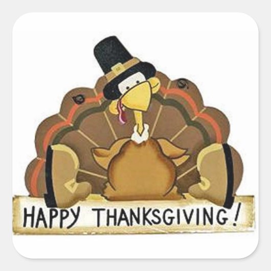 Sticker Carré Bon thanksgiving Turquie (Devant)