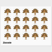 Sticker Carré Bon thanksgiving, Turquie Brown (Feuille)
