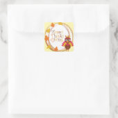Sticker Carré Bon thanksgiving Turquie mite (Sac)
