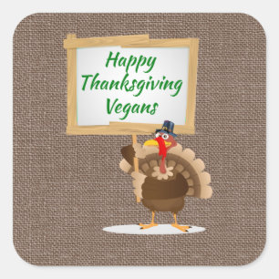 Sticker Carré Bon thanksgiving Vegas Turquie Pays Burlap