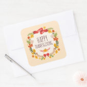 Sticker Carré Bon thanksgiving Vintage élégant | Sceller (Enveloppe)