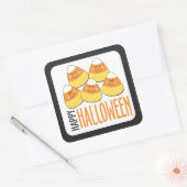 Sticker Carré Bonbon Corn Halloween heureux (Enveloppe)