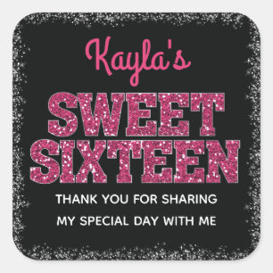 Sticker Carré Bonbon de scintillement 16 à regard de parties