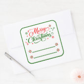 Sticker Carré Bonbons à la menthe de Noël (Enveloppe)