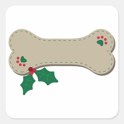 Sticker Carré Bone de Noël (Devant)