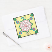 Sticker Carré Bonheur/Être heureux (Enveloppe)