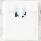 Sticker Carré Bonhomme de neige à l'envers (Sac)